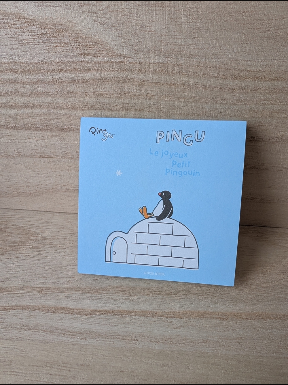 Pingu Sitting On Igloo Memopad Blue Notepad - New 8x8cm 80 Sheets